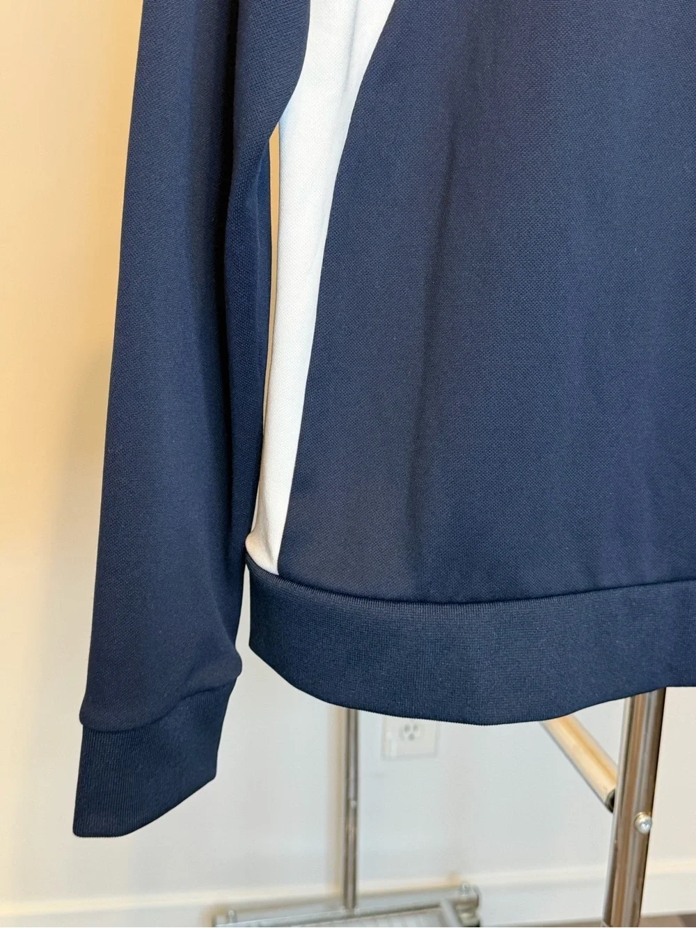 Tory Burch Sport Colorblock Athletic Zip Track Jacket Navy White Women’s Size L